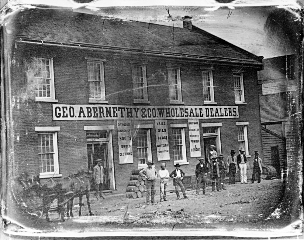 Pioneering spirit: An early representation of Oregon City's thriving industry and transportation legacy.